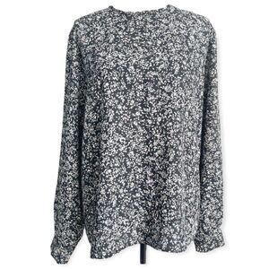 VTG Rena Rowan for Saville Buttons Back Flower Top